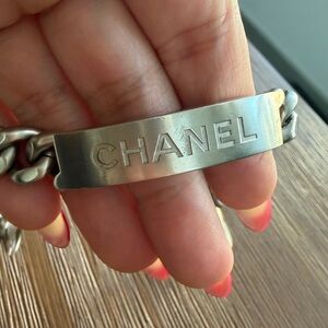 CHANEL  Silver Chain Bracelet